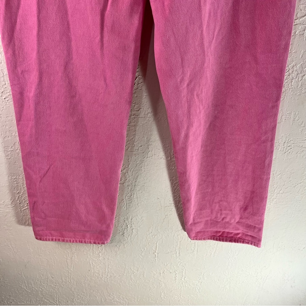 Madewell Baggy Straight Jeans: Garment Dyed Edition in Retro Pink - Picture 12 of 14